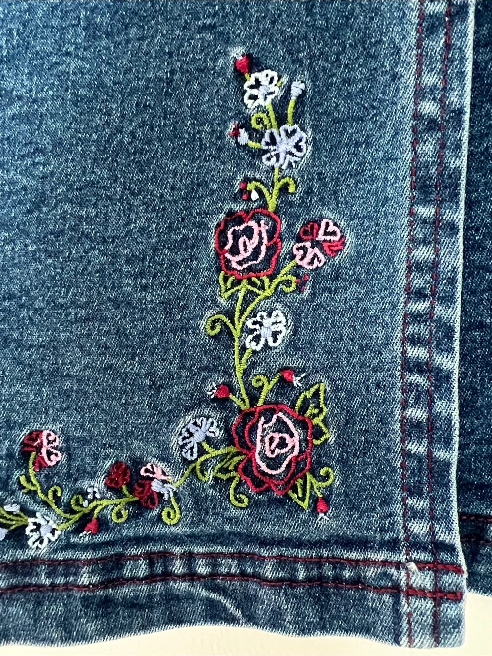 GreenDog | Kids Denim Skort with Floral Embroidery NWT Size 14